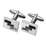 Swarovski Crystal Rectangle Steel Cufflinks - SC62 Swarovski Crystal Rectangle Steel Cufflinks - SC62